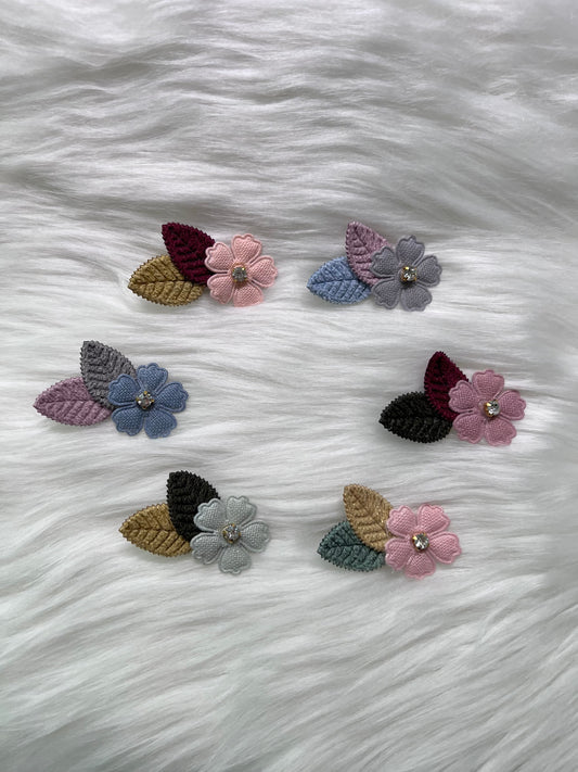 Flower and leaf hair clips ("Autumn")