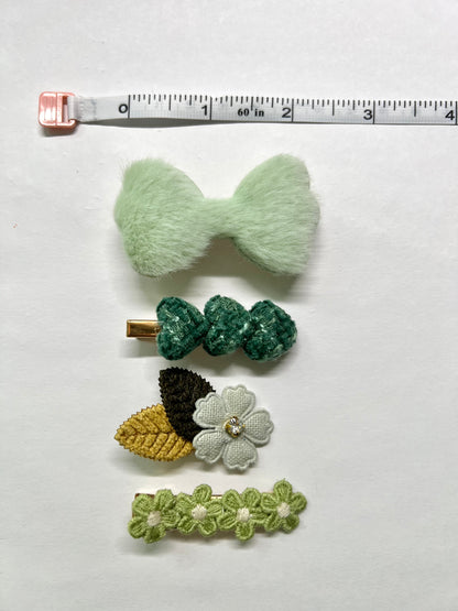 Lime green hair clips